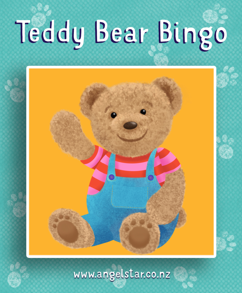 Teddy Bear Bingo card waving bear - Angel Star Publishing House